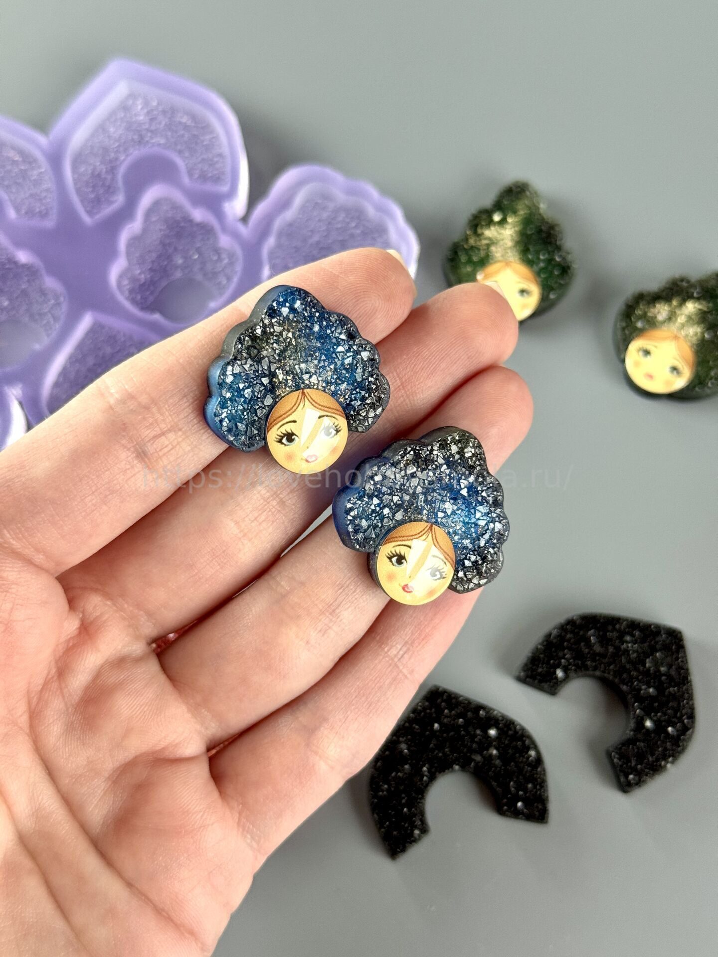 AC30 Mold for jewelry hairpins and earrings Kokoshnikki – image 9