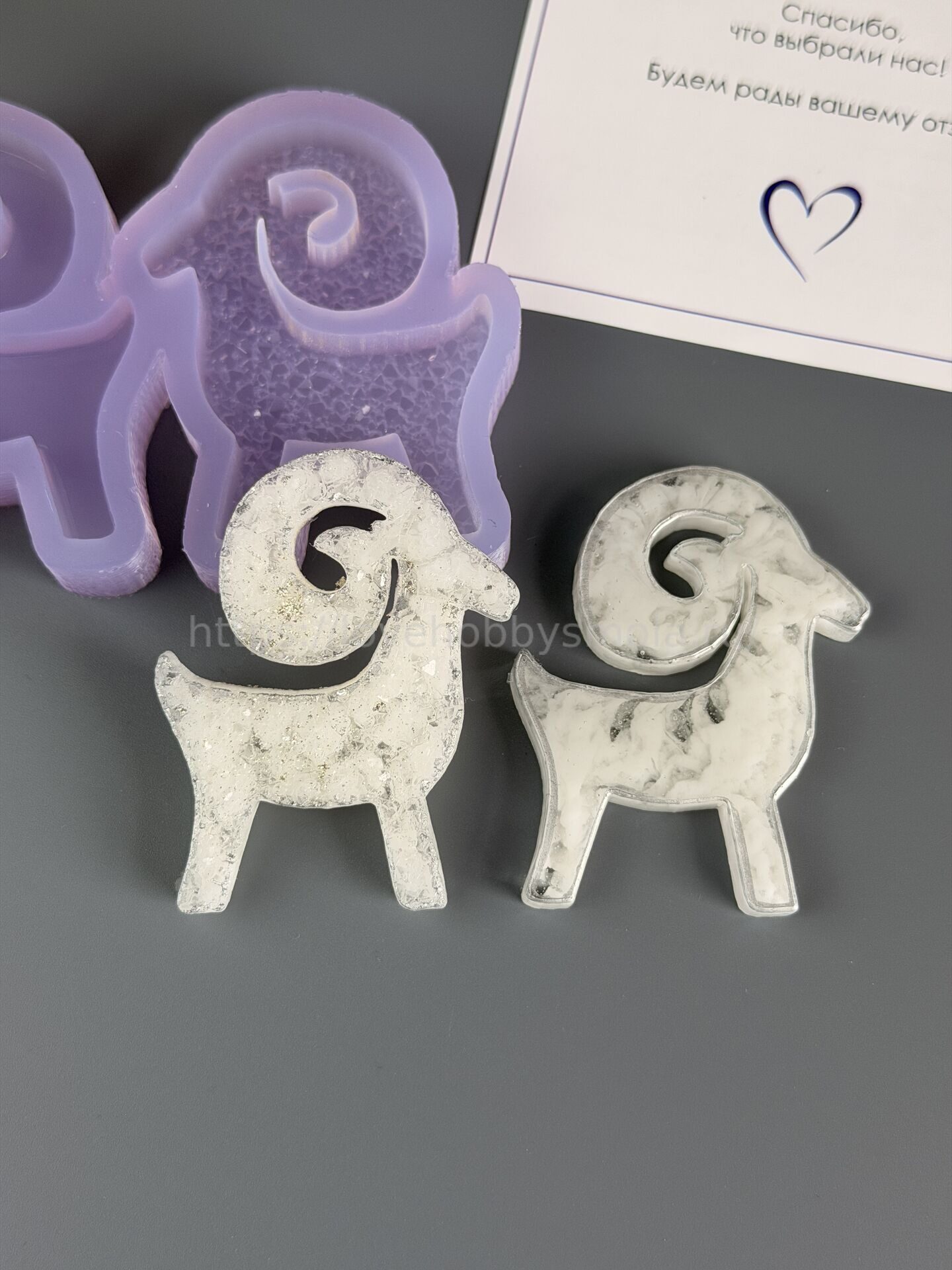 B72 Mold for keychains, brooches and jewelry Goats 2 pcs – image 6