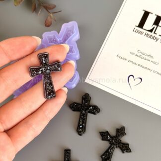 B87 Mold for keychains, brooches and decorations Crosses – image 1