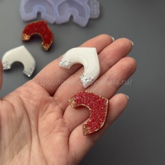 AC31 Mold for jewelry hairpins and earrings Kokoshniks 4 pcs – image 1
