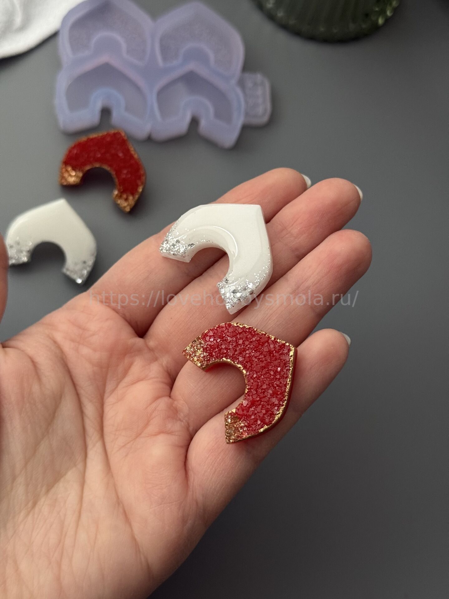 AC31 Mold for jewelry hairpins and earrings Kokoshniks 4 pcs – image 1