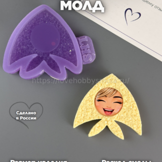 B104 Silicone mold for brooch Girl in a headscarf – image 1