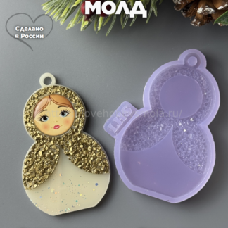 MC86 Mold for New Year's toys Matryoshka in a scarf – image 1