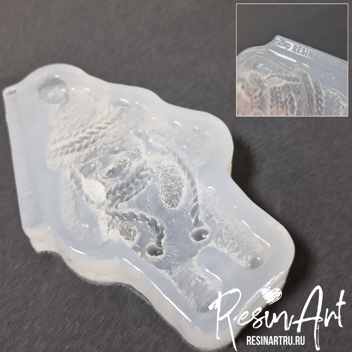 No. 861 Christmas Ornament Bunny (Knitted Texture) Silicone Mold - image 2