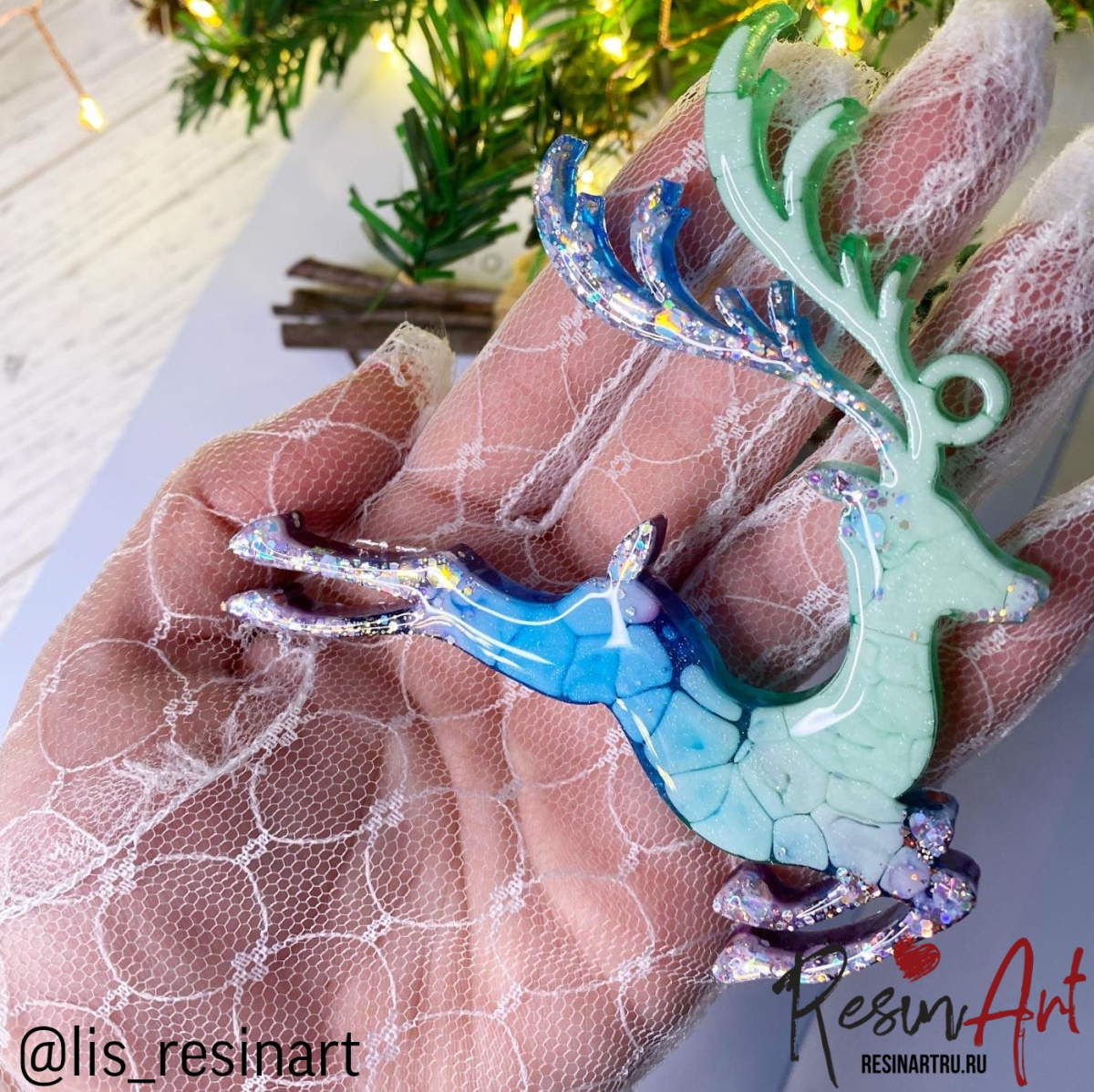 No. 576 Christmas Ornament Reindeer Silicone Mold - image 19