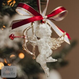 No. 813 Christmas Ornament Crystal Cupid Silicone Mold - image 1