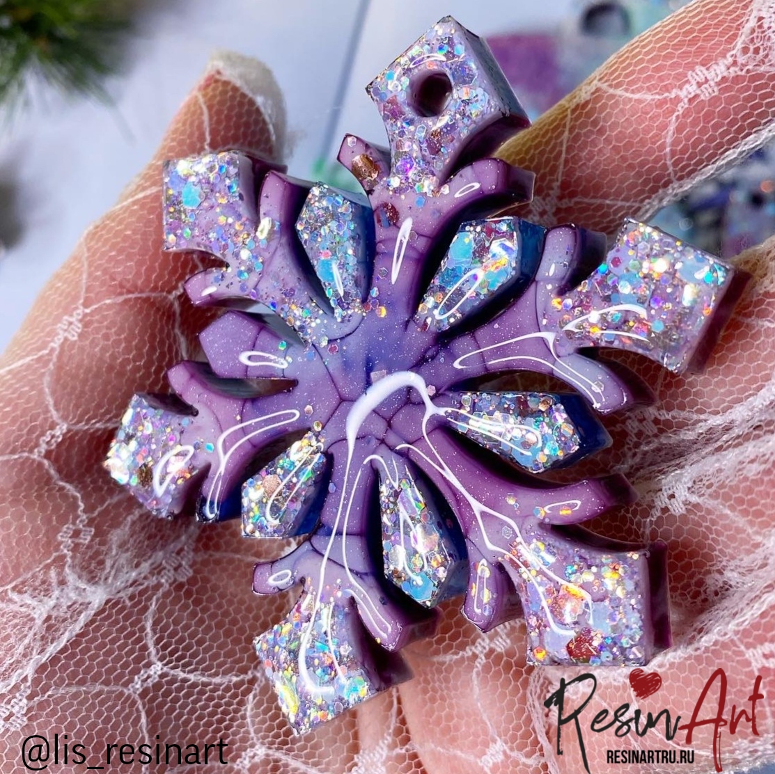 No. 400 Christmas Ornament Snowflake No. 1 (10 mm) Silicone Mold - image 9