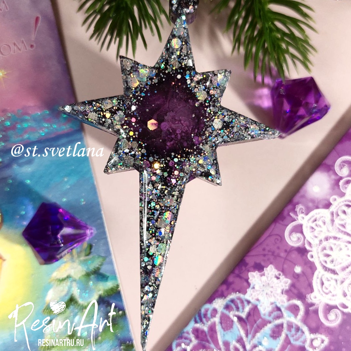 No. 622 Christmas Ornament Christmas Star Silicone Mold - image 7