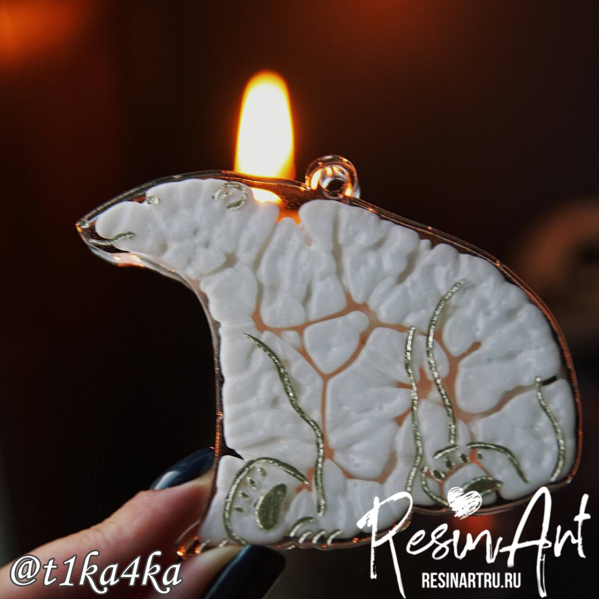 No. 584-S Christmas Ornament Polar Bear Silicone Mold - image 1
