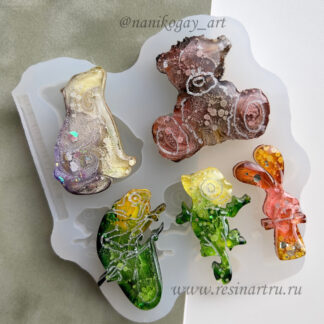 No. 909 Brooch Set Silicone Mold - image 1