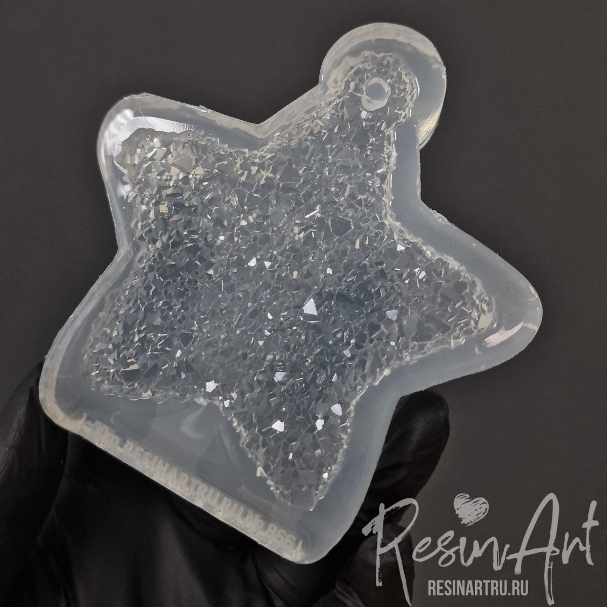 No. 866 Christmas Ornament Crystal Star Silicone Mold - image 3