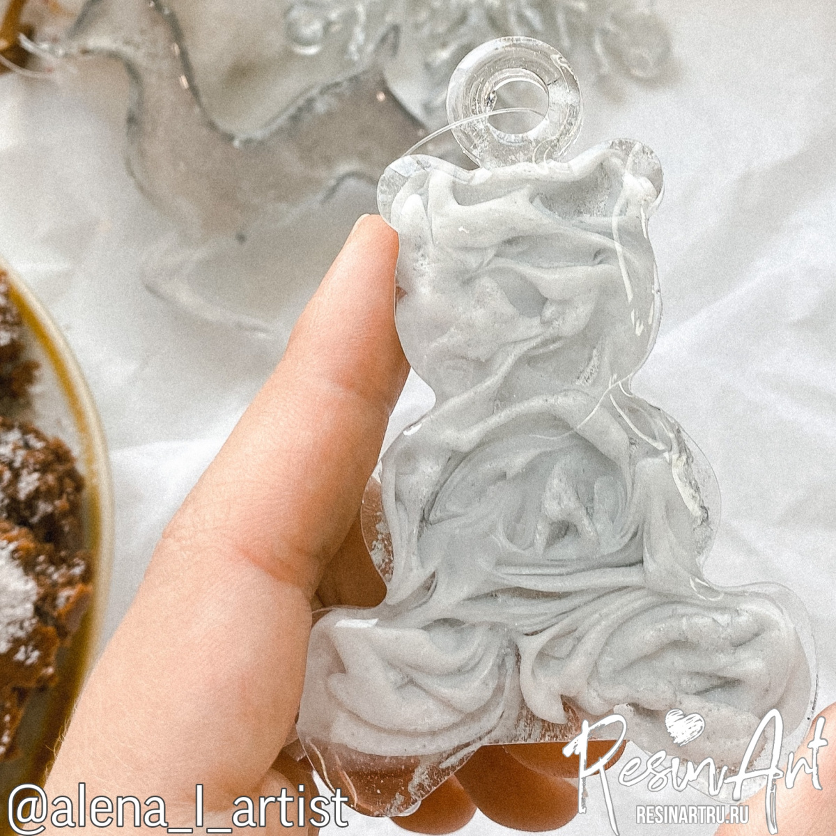 No. 425-S Christmas Ornament Bear Cub Silicone Mold - image 7