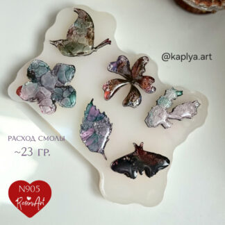 No. 905-S Brooch Set Silicone Mold - image 1