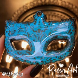 No. 571-S Christmas Ornament Carnival Mask Silicone Mold - image 1