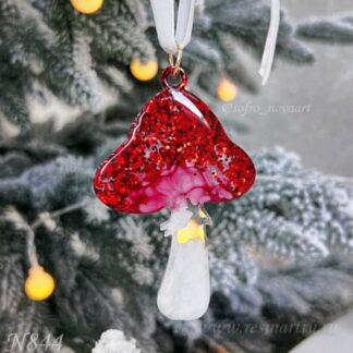 No. 844 Christmas Ornament Mushroom Silicone Mold - image 1