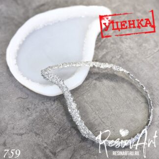 No. 759 Coaster Teardrop with Crystal Edge Silicone Mold - image 1