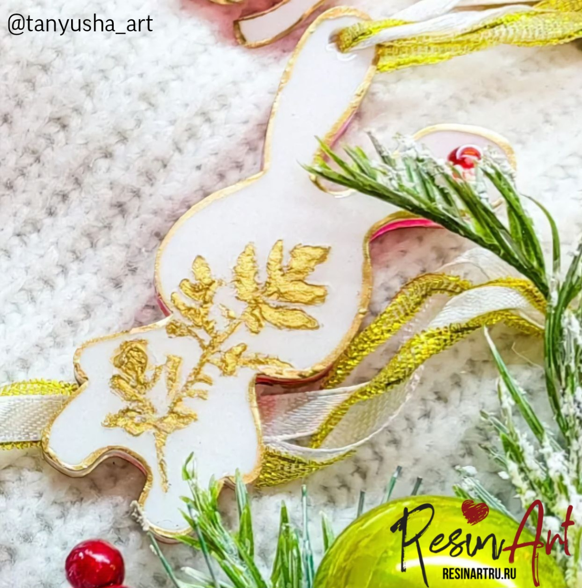 No. 641-S Christmas Ornament Bunny Silicone Mold - image 5