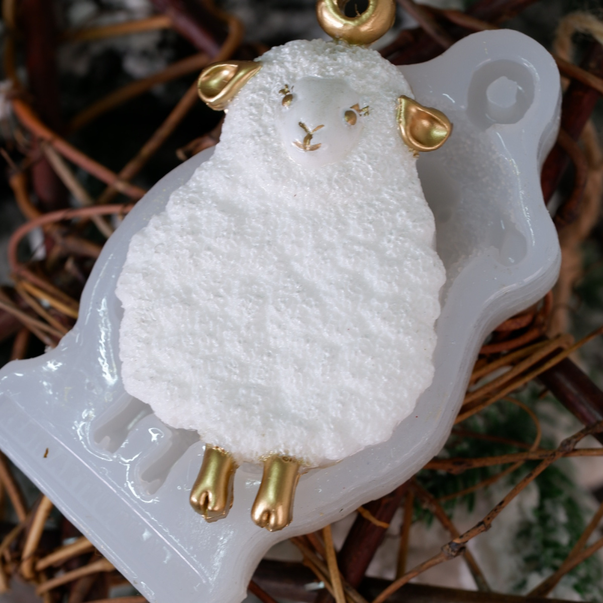 No. 835 Christmas Ornament Sheep Silicone Mold - image 7