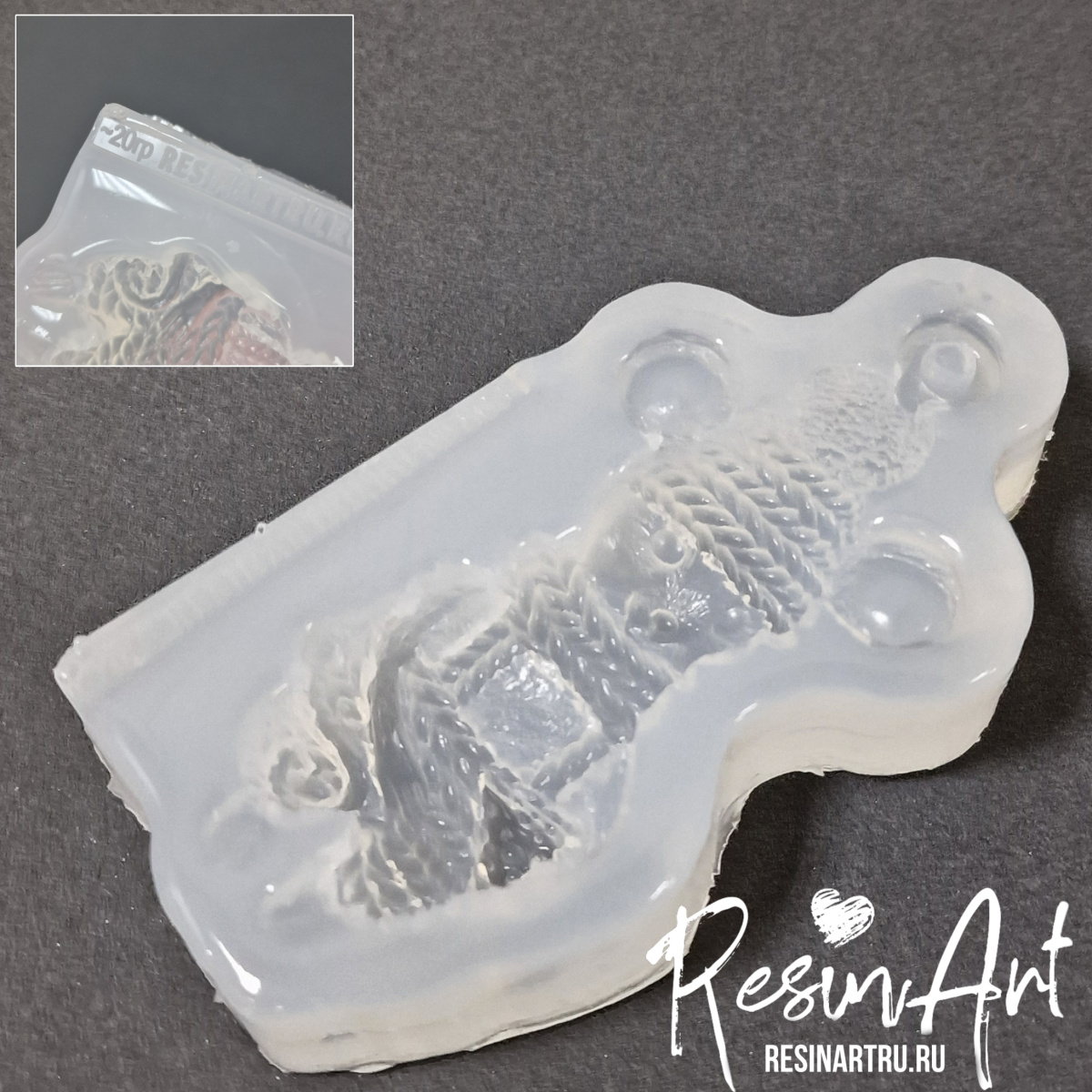 No. 863 Christmas Ornament Mouse (Knitted Texture) Silicone Mold - image 2
