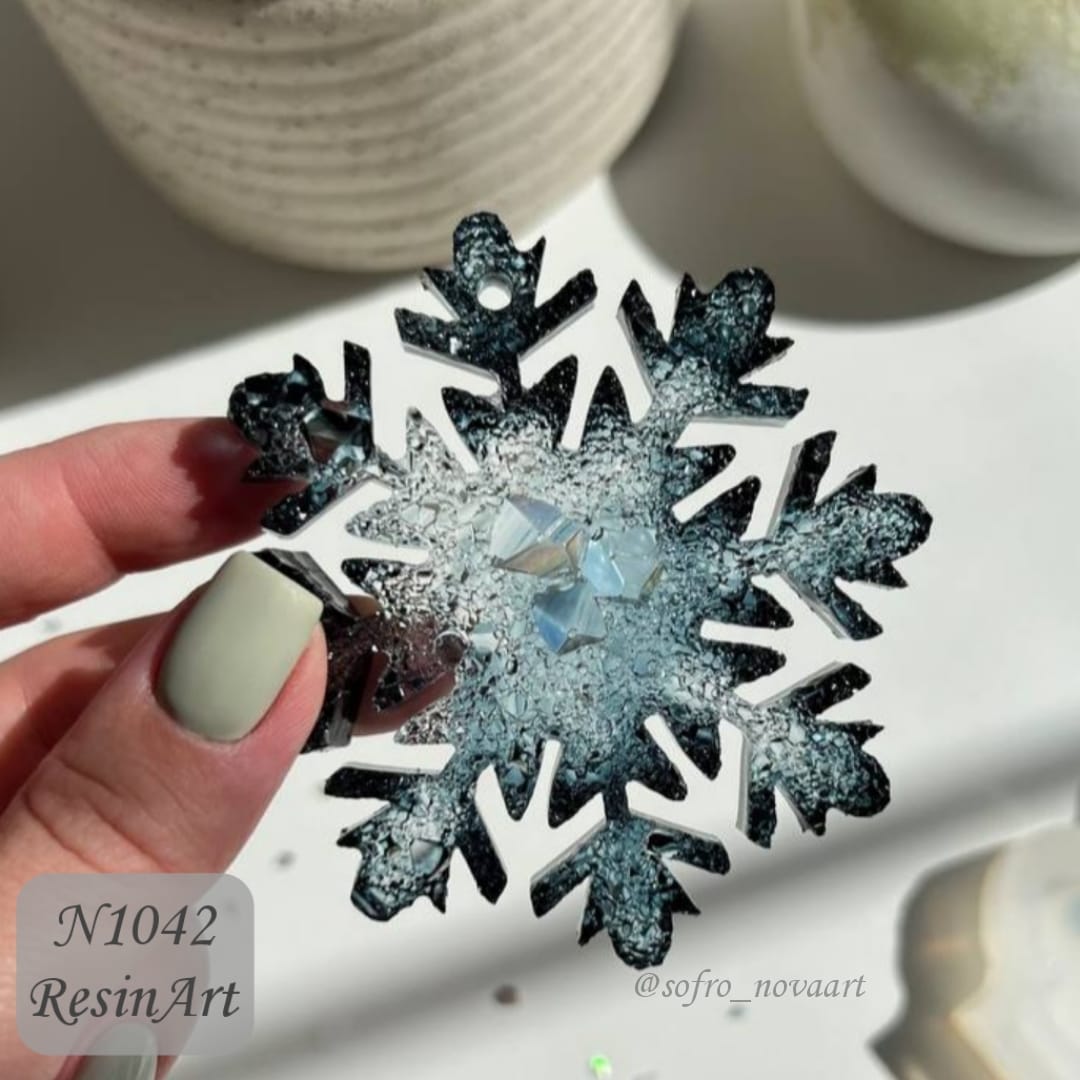 No. 1042 Christmas Ornament Snowflake Crystal Silicone Mold - image 7