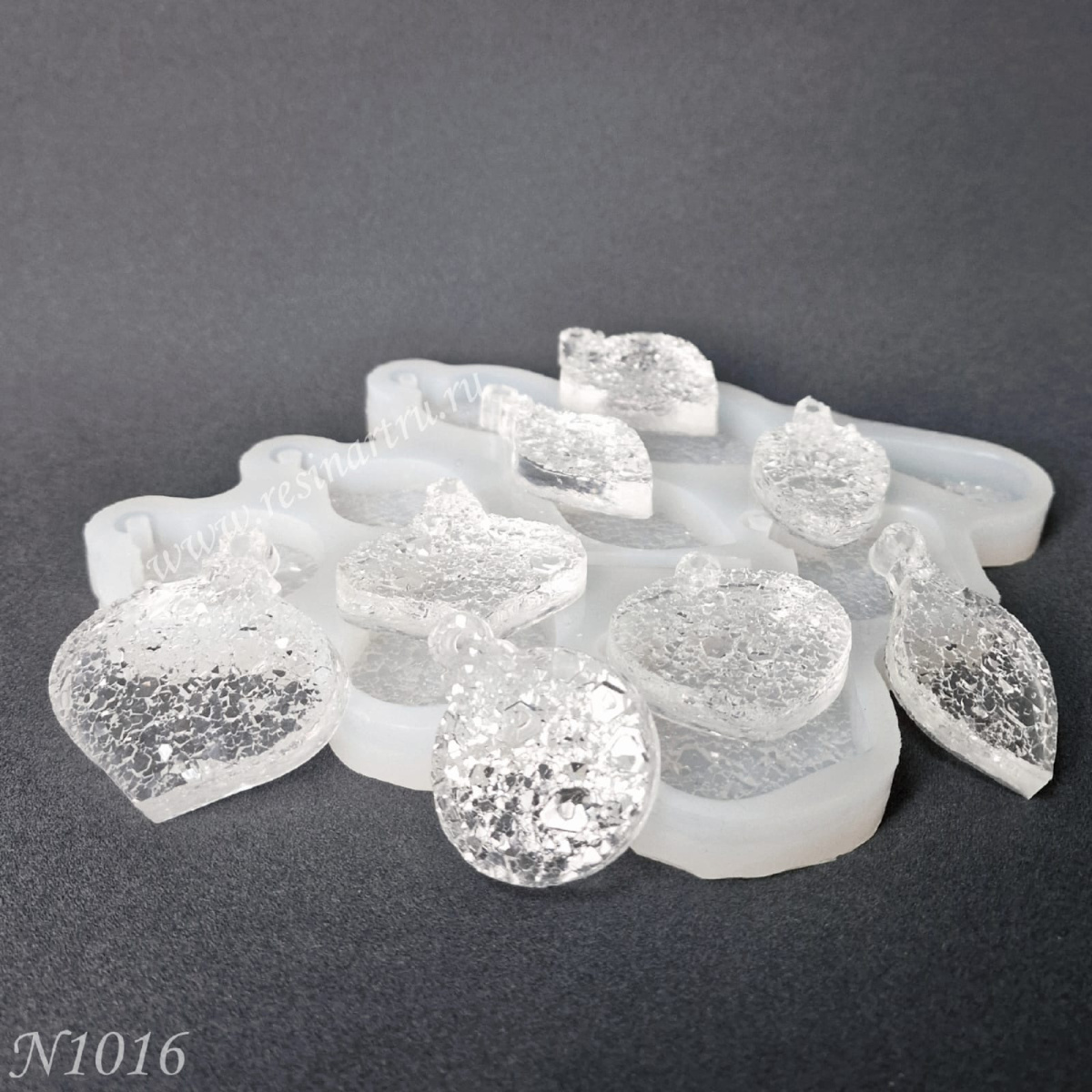 No. 1016 Christmas Ornaments (Mini) Crystal (Set of 9 pcs) Silicone Mold - image 3