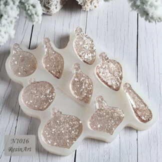 No. 1016 Christmas Ornaments (Mini) Crystal (Set of 9 pcs) Silicone Mold - image 1