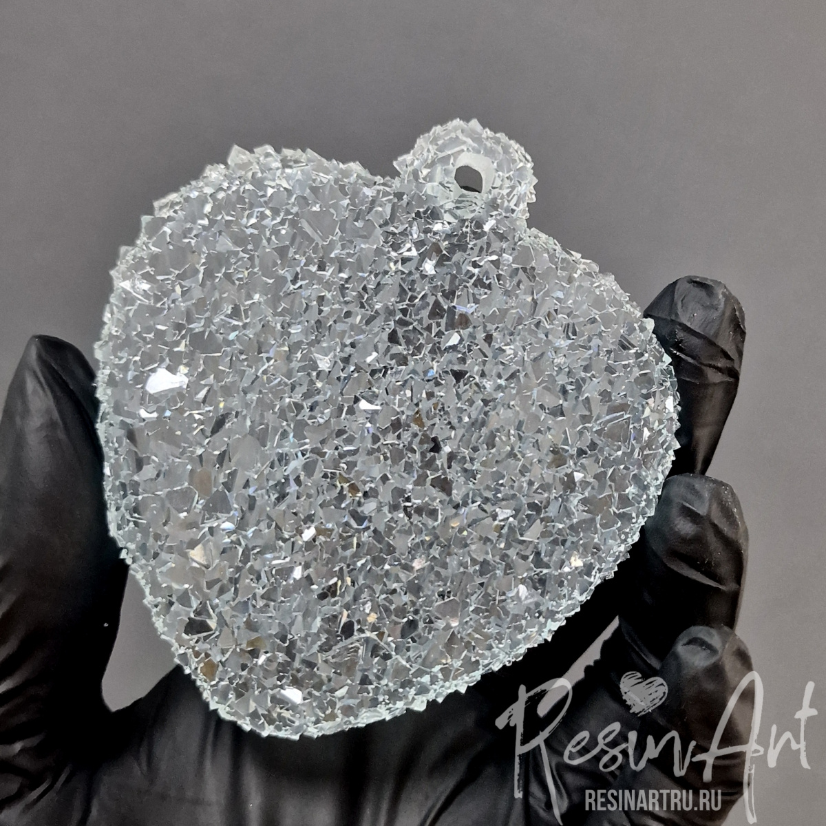 No. 867 Christmas Ornament Crystal Heart Silicone Mold - image 2