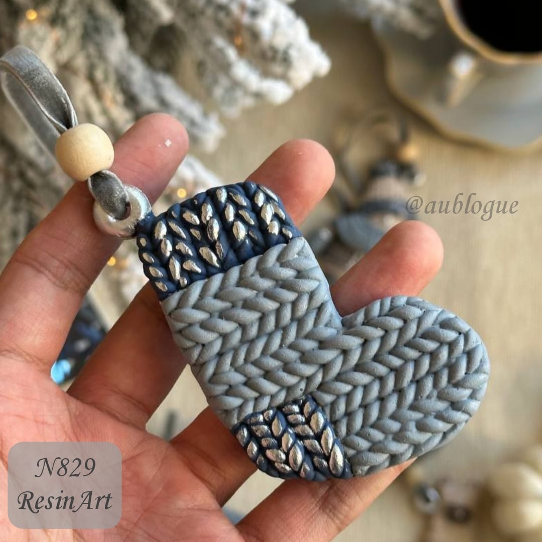 No. 829 Christmas Ornament Stocking (Knitted Texture) Silicone Mold - image 12