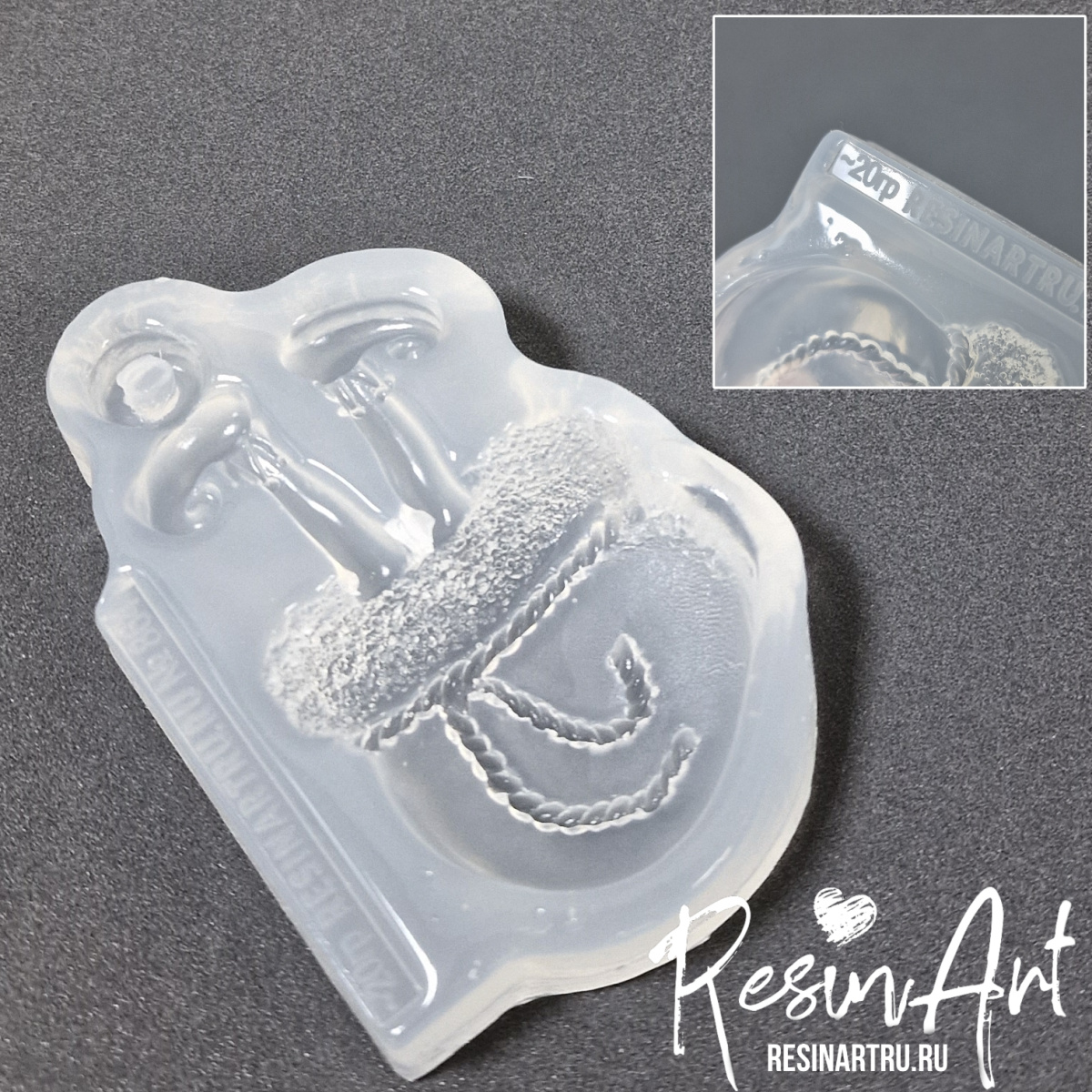 No. 864-S Christmas Ornament Elf in a Sack (Knitted Texture) Silicone Mold - image 2