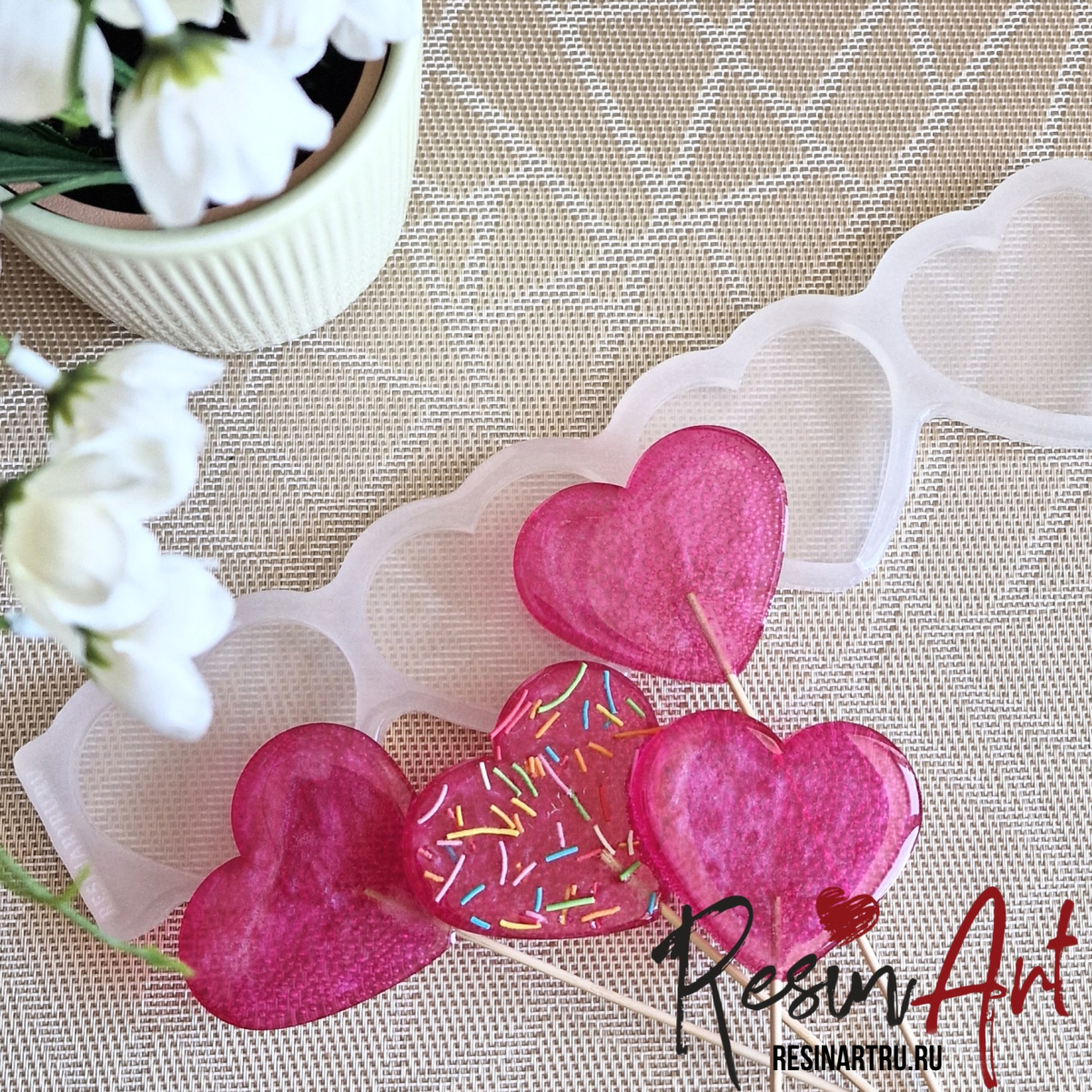 No. 685 Candy - Hearts (Set) Silicone Mold - image 1