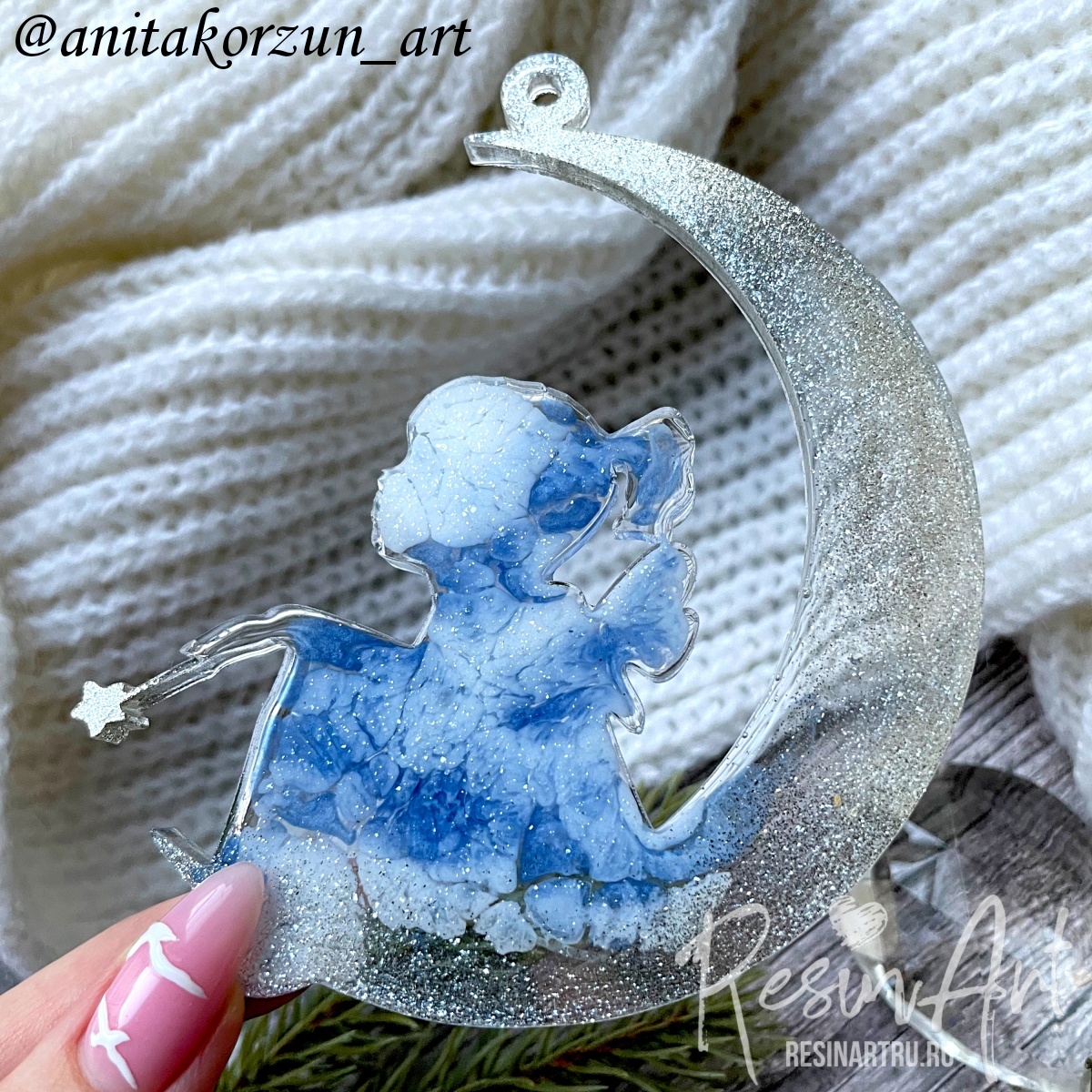 No. 432-S Christmas Ornament Fairy Silicone Mold - image 1