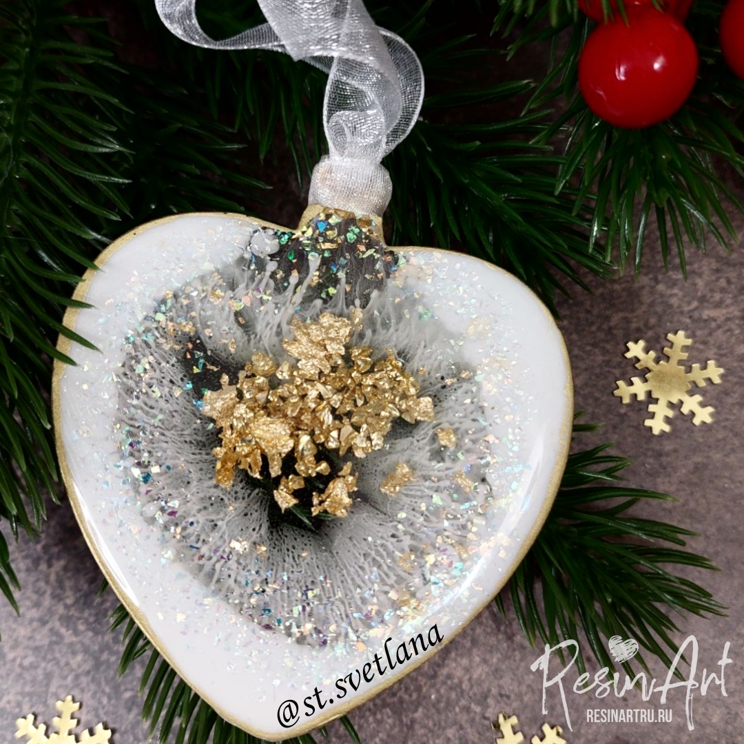 No. 415 Christmas Ornament Heart Silicone Mold - image 9