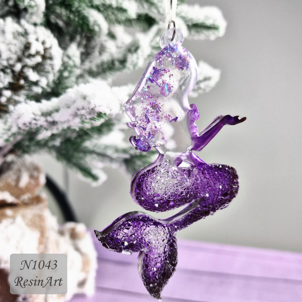 No. 1043 Christmas Ornament Mermaid Crystal Silicone Mold - image 3