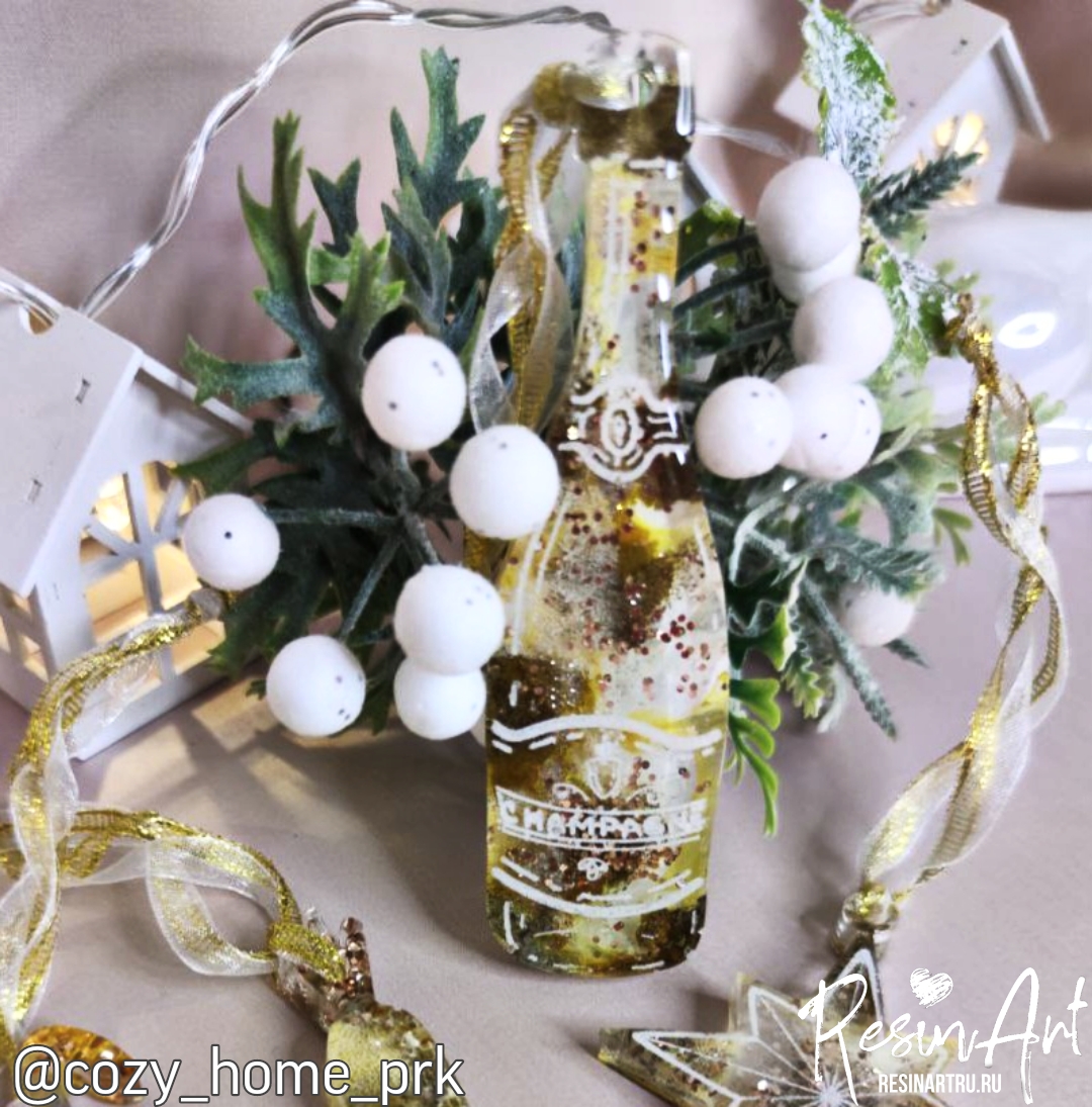 No. 574-S Christmas Ornament Champagne (8 cm) Silicone Mold - image 7