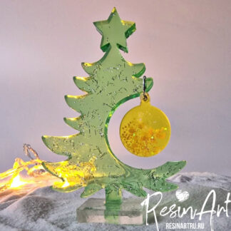 No. 657 Christmas Decoration Christmas Tree with a Bauble and Stand (Assembly Design) Silicone Mold - image 1