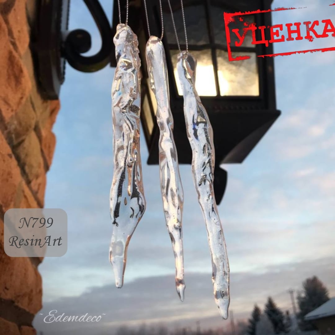 No. 799-U Set with Icicles (Christmas Ornaments) Silicone Mold - image 1
