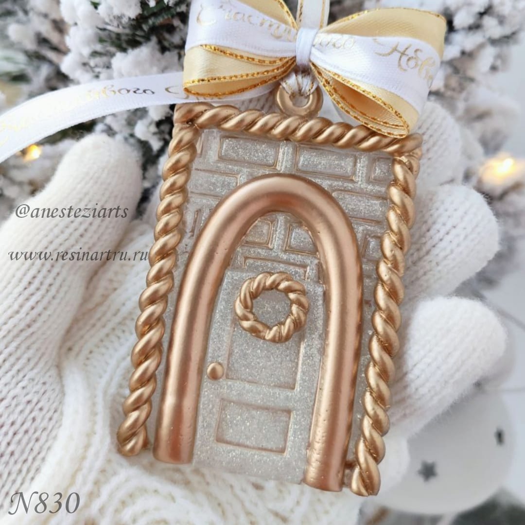 No. 830 Christmas Ornament Christmas Door (Knitted Texture) Silicone Mold - image 10