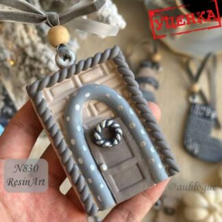 No. 830-U Christmas Ornament Christmas Door (Knitted Texture) Silicone Mold - image 1