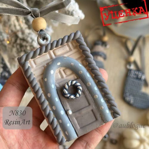 No. 830-U Christmas Ornament Christmas Door (Knitted Texture) Silicone Mold - image 1