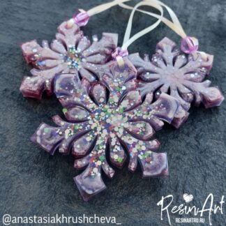 No. 407-S Christmas Ornament Snowflake No. 1 (Set, 3 pcs) Silicone Mold - image 1