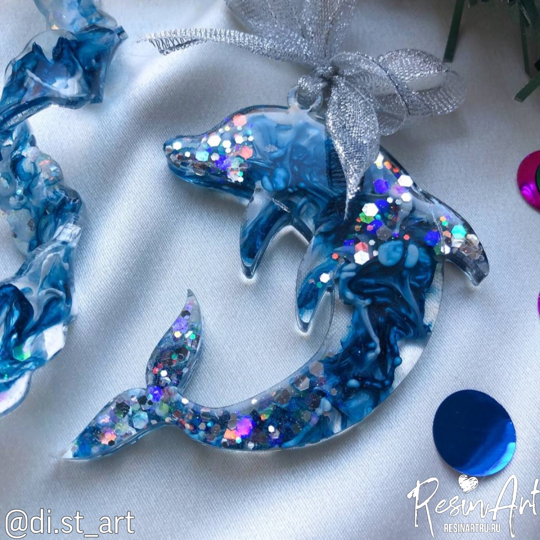 No. 597 Christmas Ornament Dolphin Silicone Mold - image 3