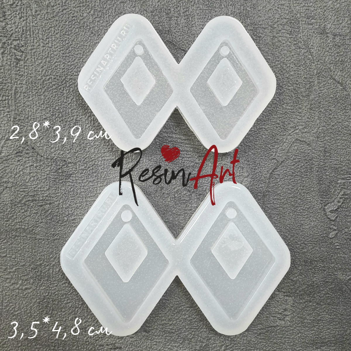 No. 365 Earrings Diamonds 2.8*3.9 cm Silicone Mold - image 2