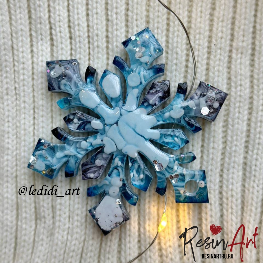 No. 400 Christmas Ornament Snowflake No. 1 (10 mm) Silicone Mold - image 16