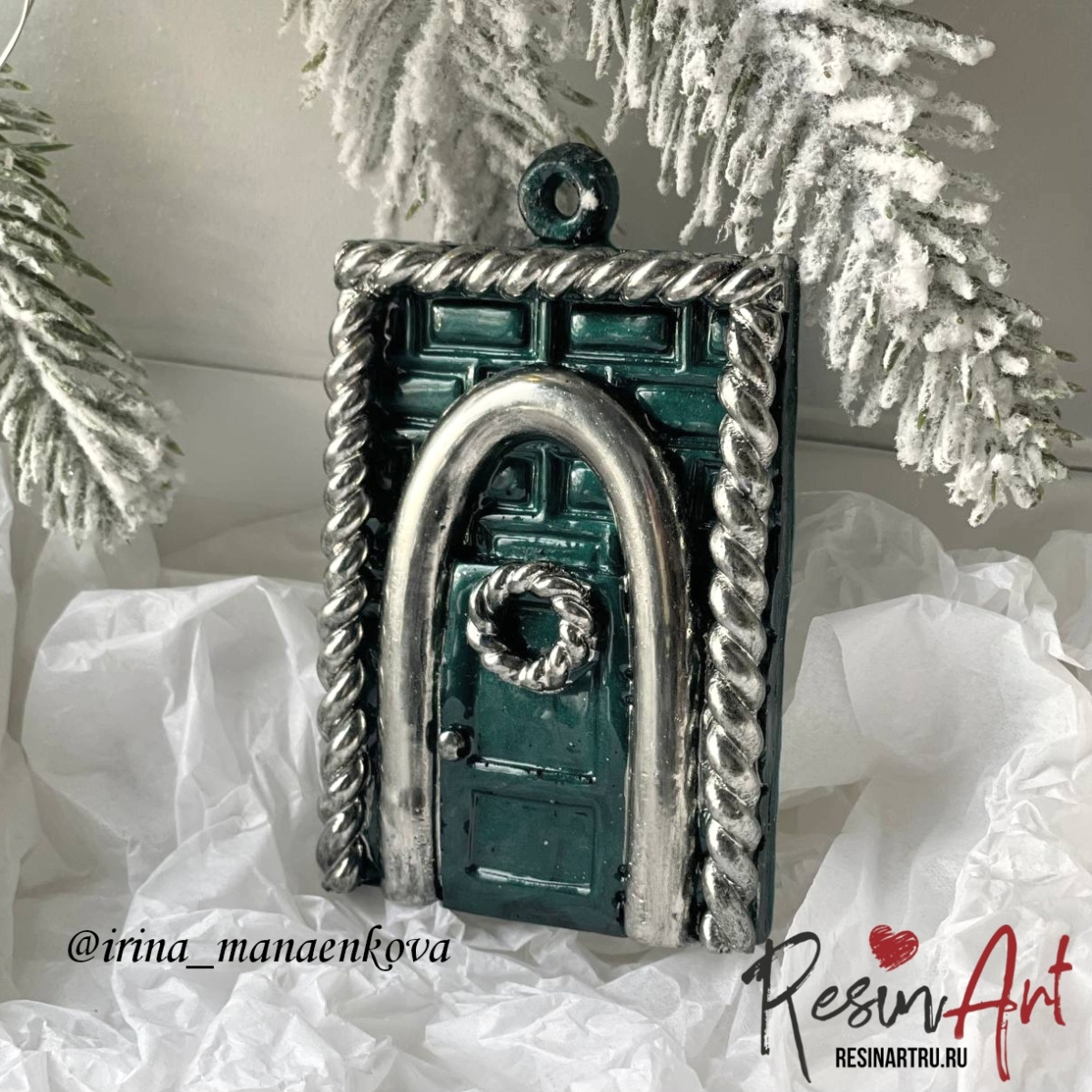 No. 830 Christmas Ornament Christmas Door (Knitted Texture) Silicone Mold - image 6