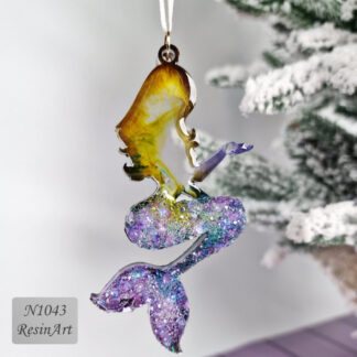 No. 1043 Christmas Ornament Mermaid Crystal Silicone Mold - image 1
