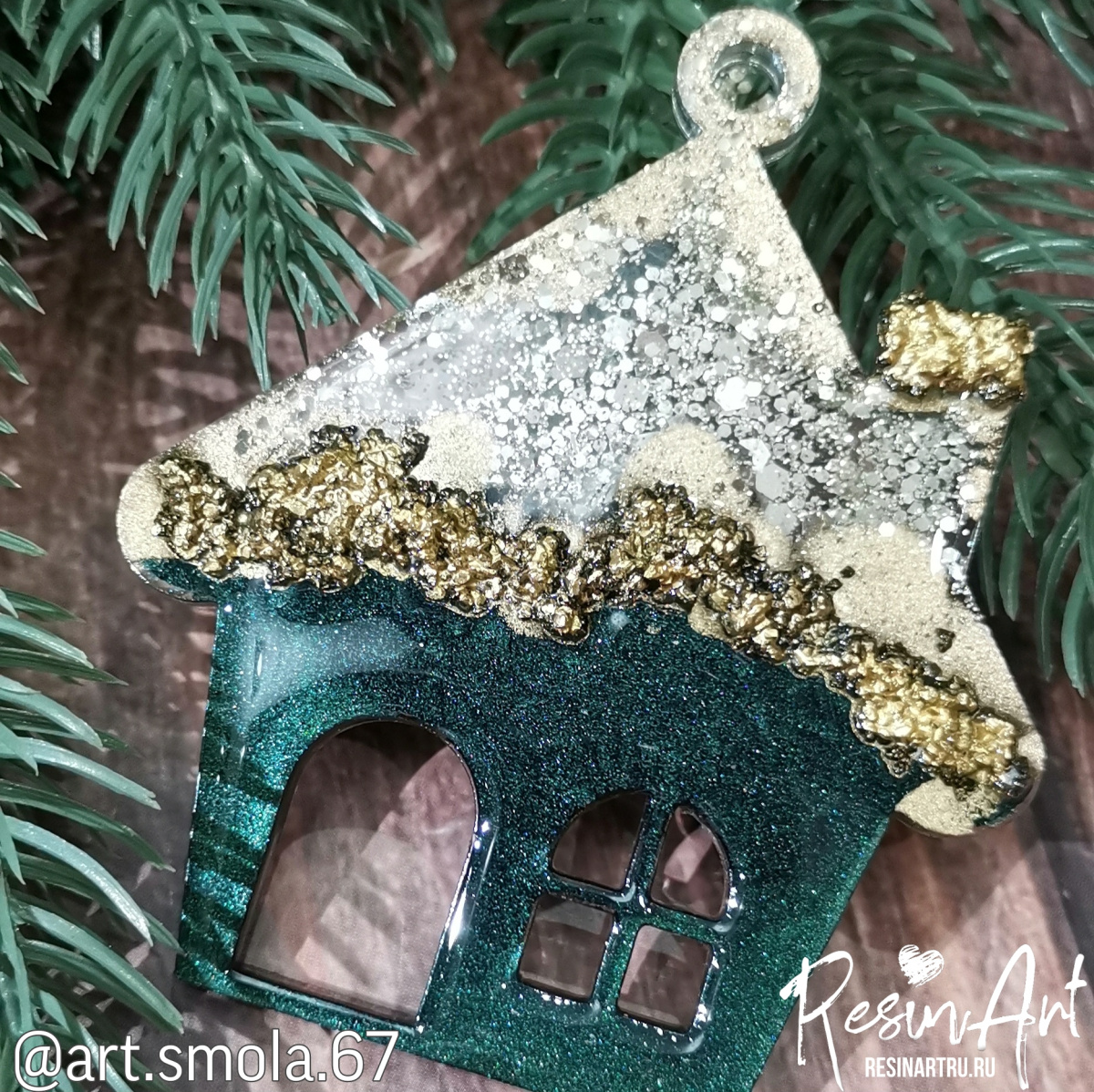 No. 438 Christmas Ornament House No. 2 Silicone Mold - image 6