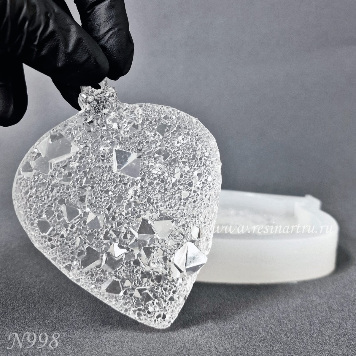 No. 998-S Christmas Ornament Crystal Silicone Mold - image 2