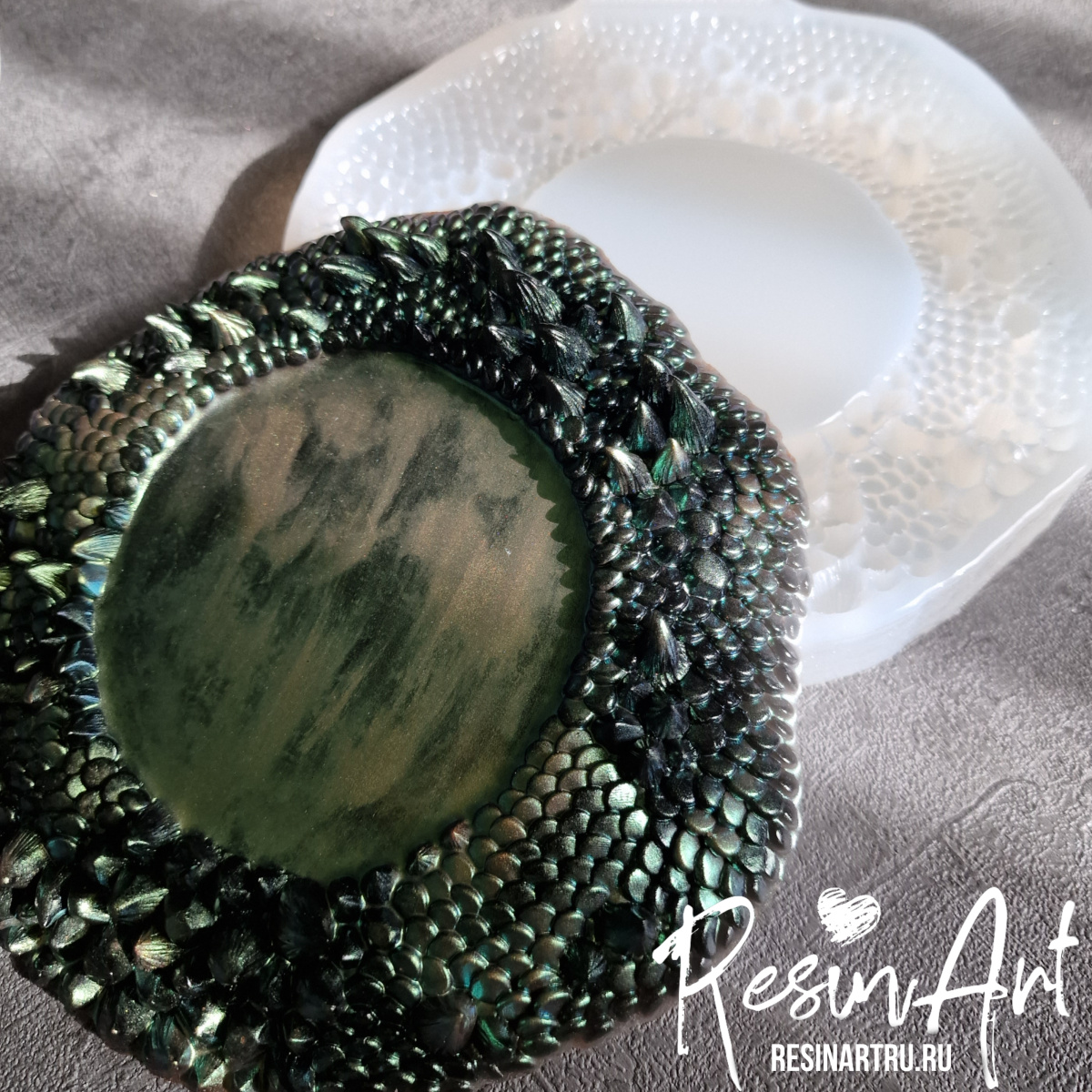No. 796 Coaster with Dragon Scales Silicone Mold - image 4
