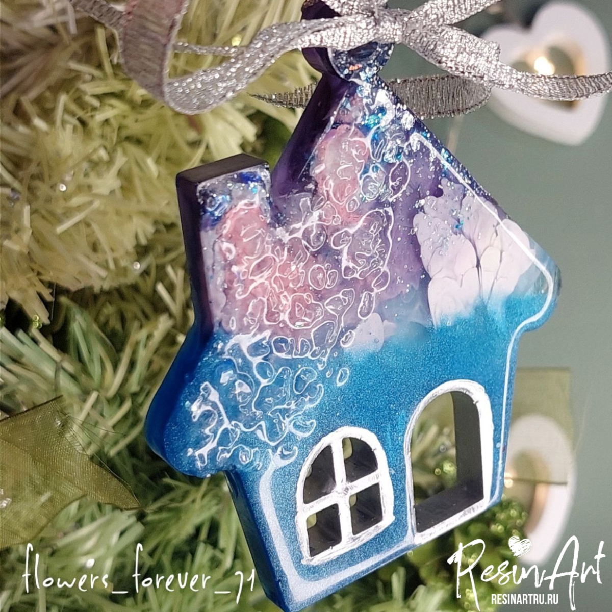 No. 438 Christmas Ornament House No. 2 Silicone Mold - image 9