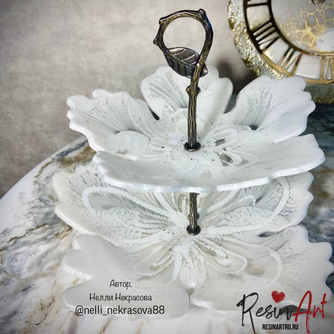 No. 296 Tiered Stand Plate (24 cm) Flower No. 7 (Hibiscus) Silicone Mold - image 3